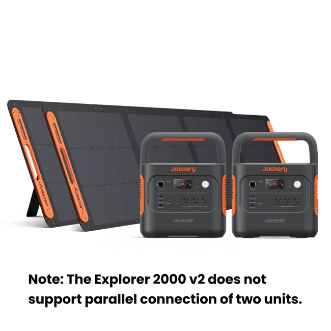 Jackery Solar Generator 2000 V2 + 2× SolarSaga 200W Panels (2-Pack)