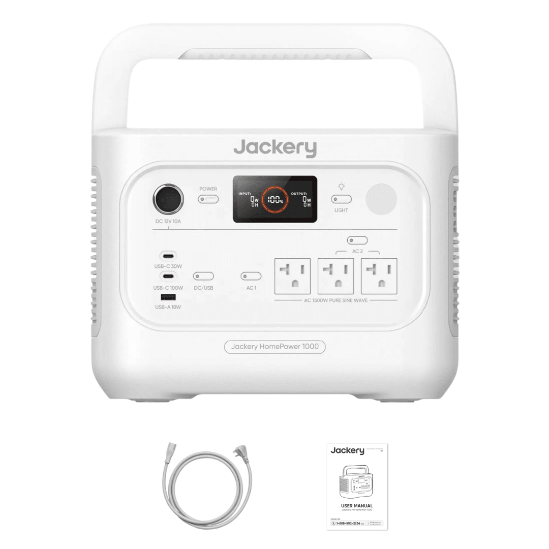 Jackery HomePower 1000 v2 Portable Power Station (White)