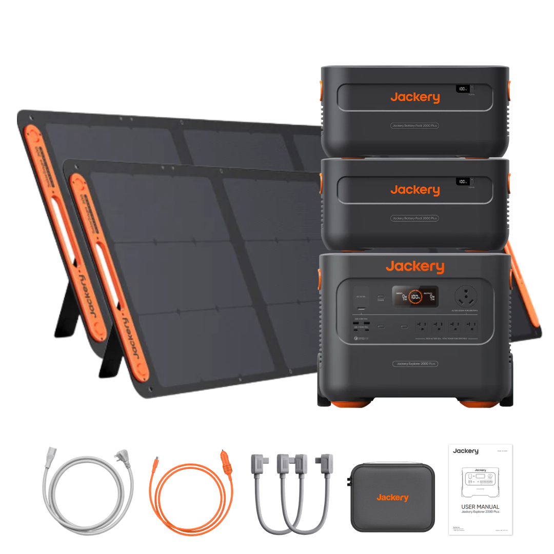 Jackery Explorer 2000 Plus Solar Generator Kit (6kWh) + 2 x SolarSaga 200W Portable Solar Panel