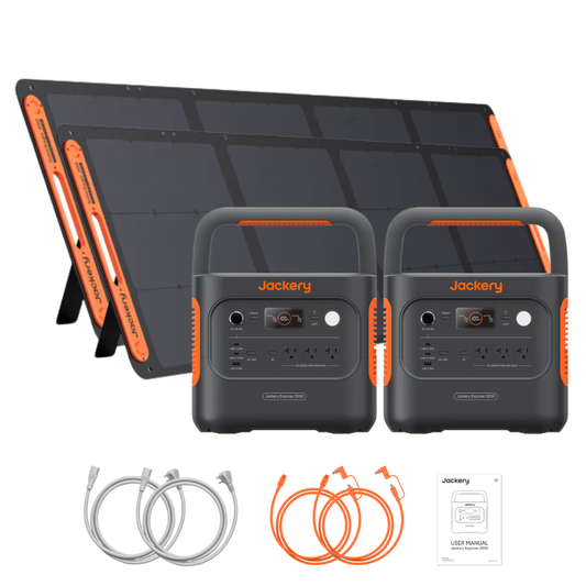 Jackery Solar Generator 2000 V2 + 2× SolarSaga 200W Panels (2-Pack)