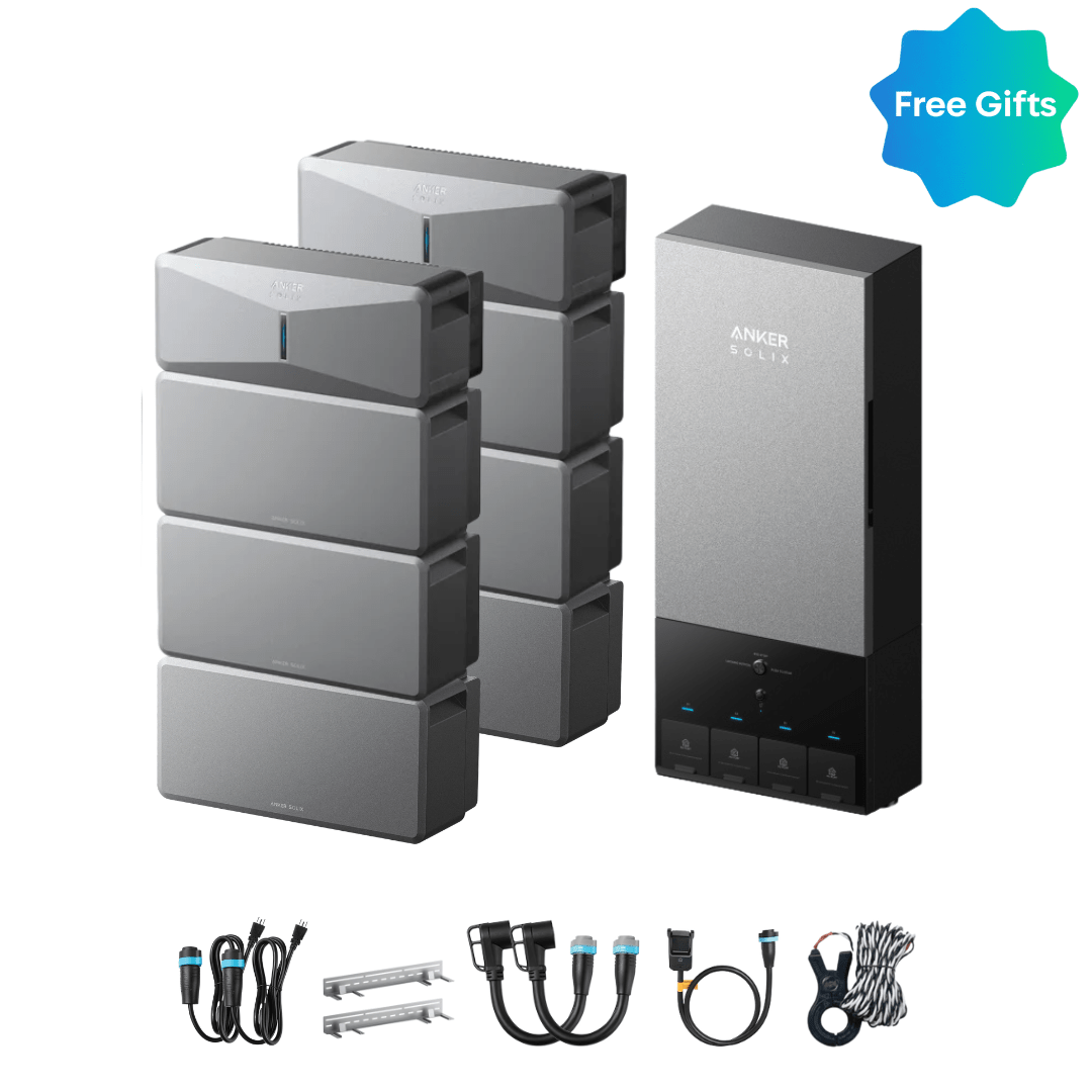 2 x Anker SOLIX E10 Power Module + Batteries + Power Dock