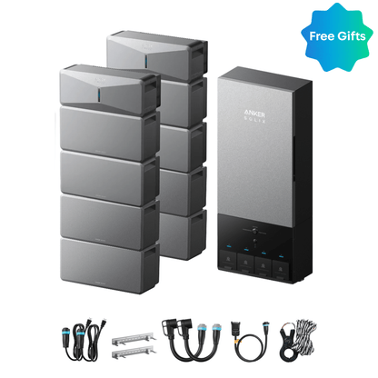 2 x Anker SOLIX E10 Power Module + Batteries + Power Dock