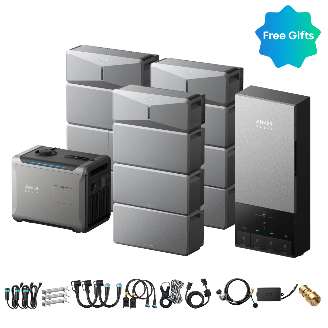 3 x Anker SOLIX E10 Power Module + Batteries + Power Dock + Smart Generator 5500 (Tri-Fuel)