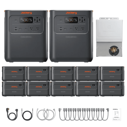 2 x Jackery HomePower 3600 Pro Max + Extra Batteries + Manual Transfer Switch + Cables