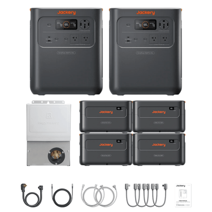 2 x Jackery HomePower 3600 Pro Max + Extra Batteries + Manual Transfer Switch + Cables