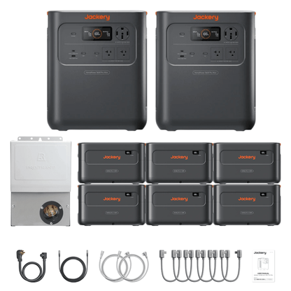 2 x Jackery HomePower 3600 Pro Max + Extra Batteries + Manual Transfer Switch + Cables