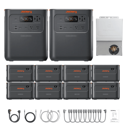 2 x Jackery HomePower 3600 Pro Max + Extra Batteries + Manual Transfer Switch + Cables
