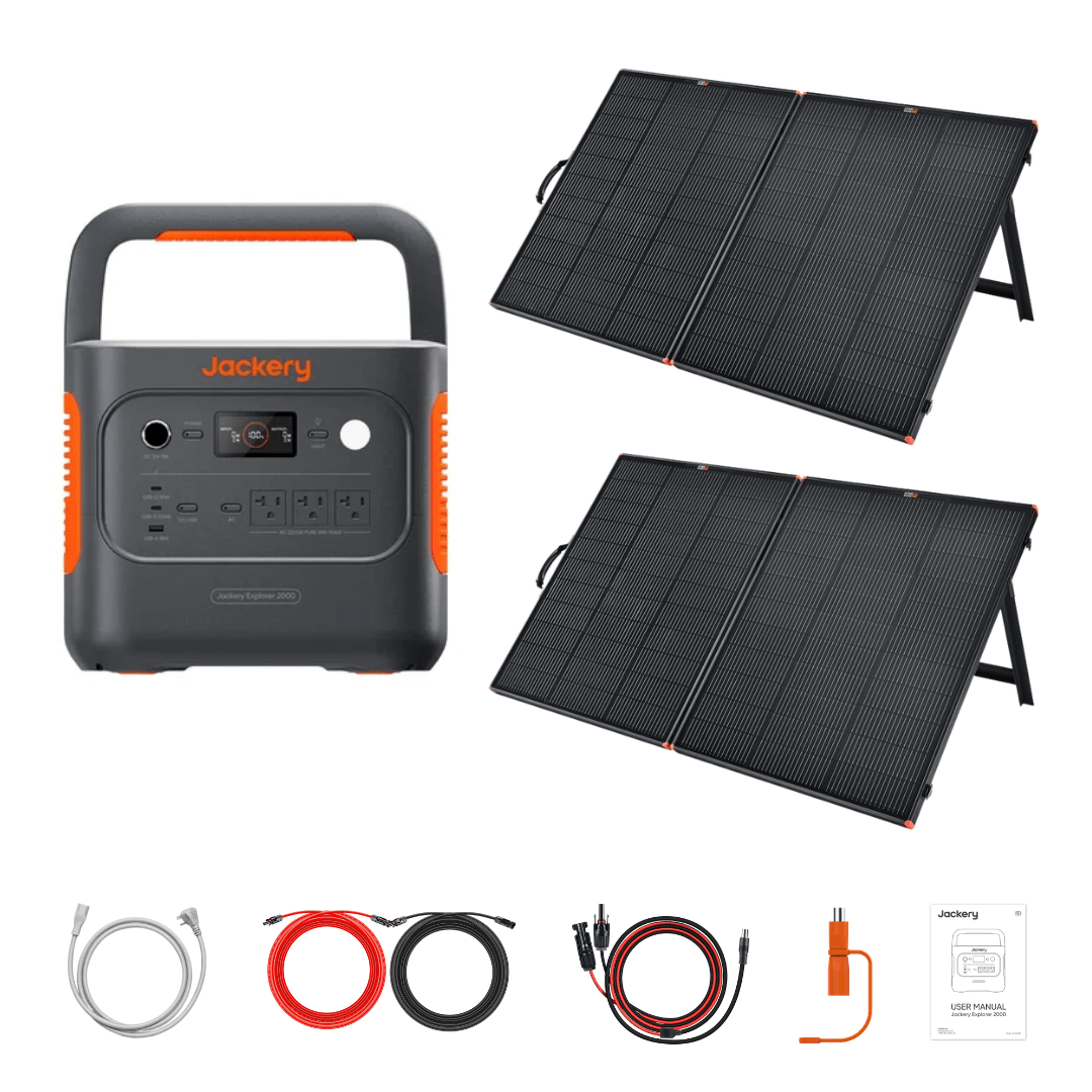 Jackery Explorer 2000 v2 Portable Power Station + Custom Solar Panel Bundle Option