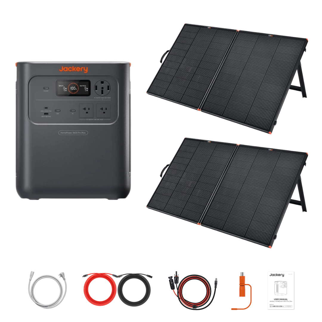 Jackery HomePower 3600 Pro Max Portable Power Station + Custom Solar Panel Bundle Option