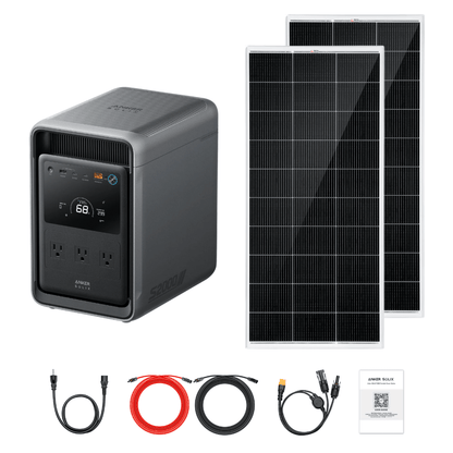 Anker SOLIX S2000 Portable Power Station + Custom Solar Panel Bundle Option