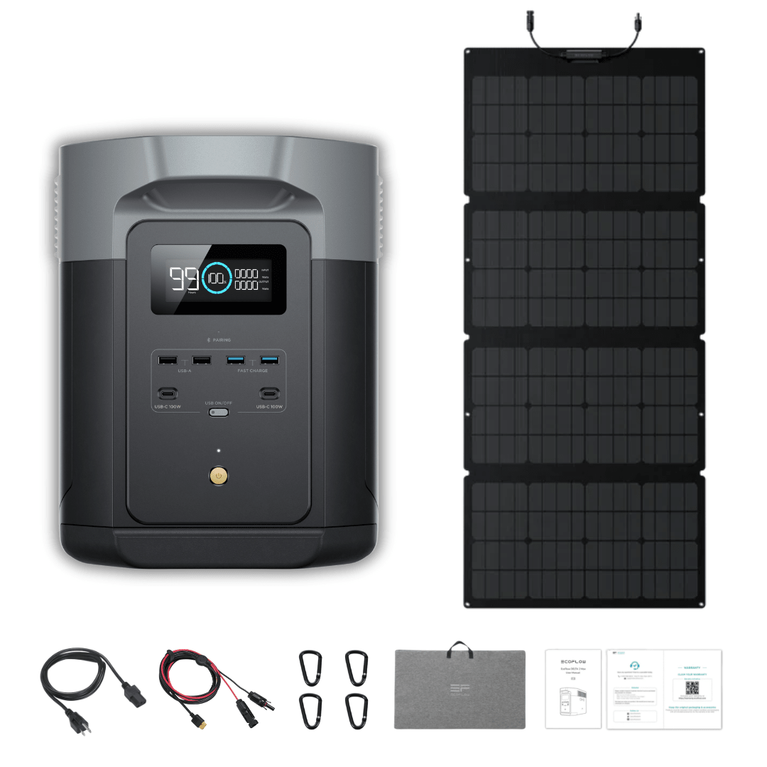 EcoFlow DELTA 2 Max + 160W Solar Panel | Expandable Solar Generator