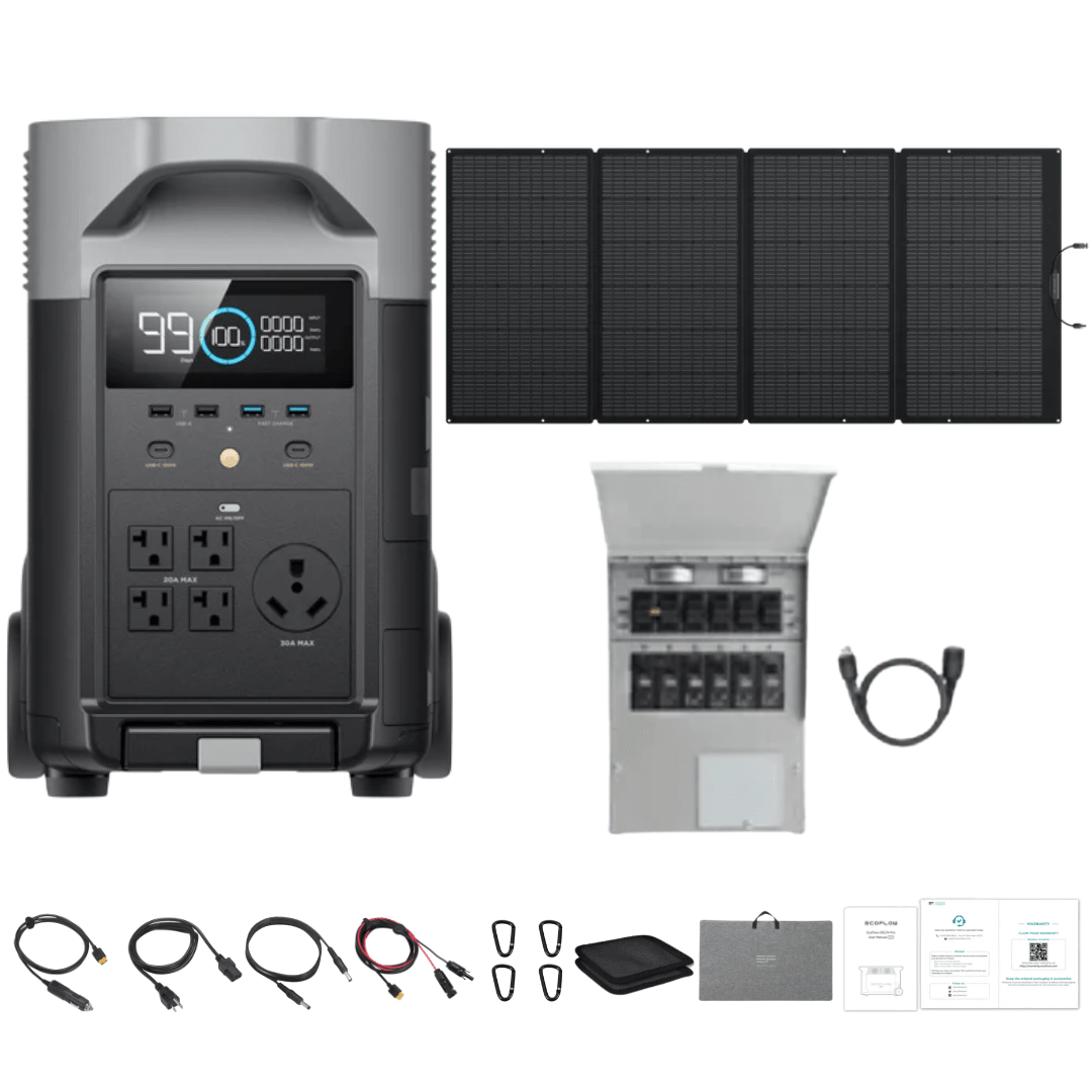 EcoFlow DELTA Pro 3.6kWh + 400W Solar Panel & Transfer Switch