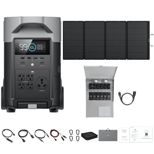 EcoFlow DELTA Pro 3.6kWh + 400W Solar Panel & Transfer Switch