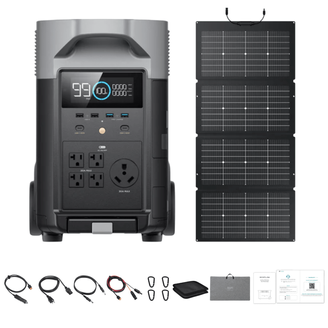 EcoFlow DELTA Pro Solar Generator + 220W Portable Solar Panels