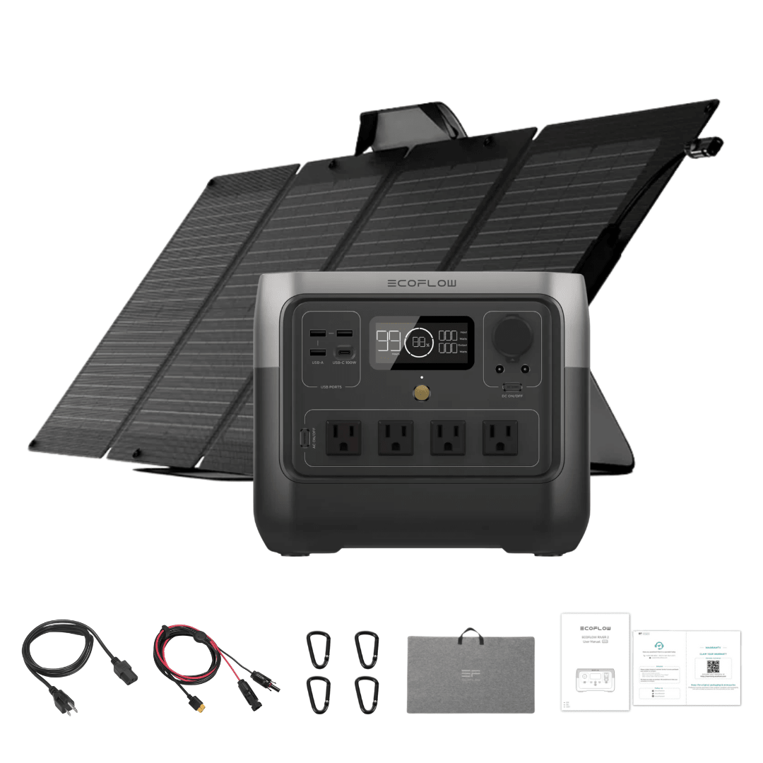 EcoFlow RIVER 2 Pro 768Wh Solar Generator + 110W Solar Panel Kit
