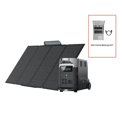 EcoFlow DELTA Pro 3.6kWh + 400W Solar Panel & Transfer Switch