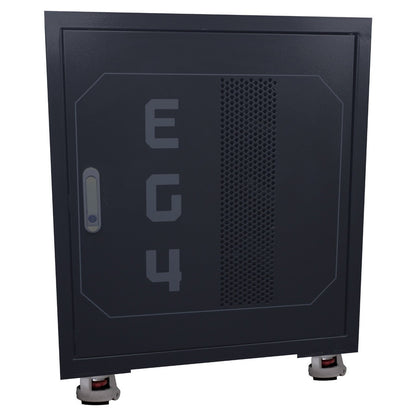 EG4 3-Slot Enclosed Steel Battery Rack with Casters | Locking Cabinet