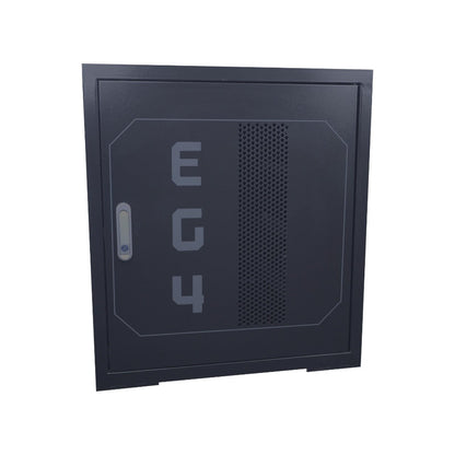 EG4 3-Slot Enclosed Steel Battery Rack with Casters | Locking Cabinet