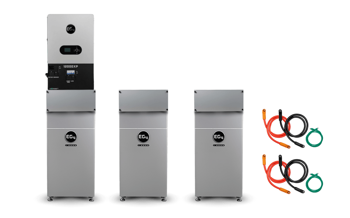 EG4 48V 314Ah Wallmount Indoor LiFePO4 Battery + 12000XP 12,000W 48V Split Phase Off-Grid Inverter