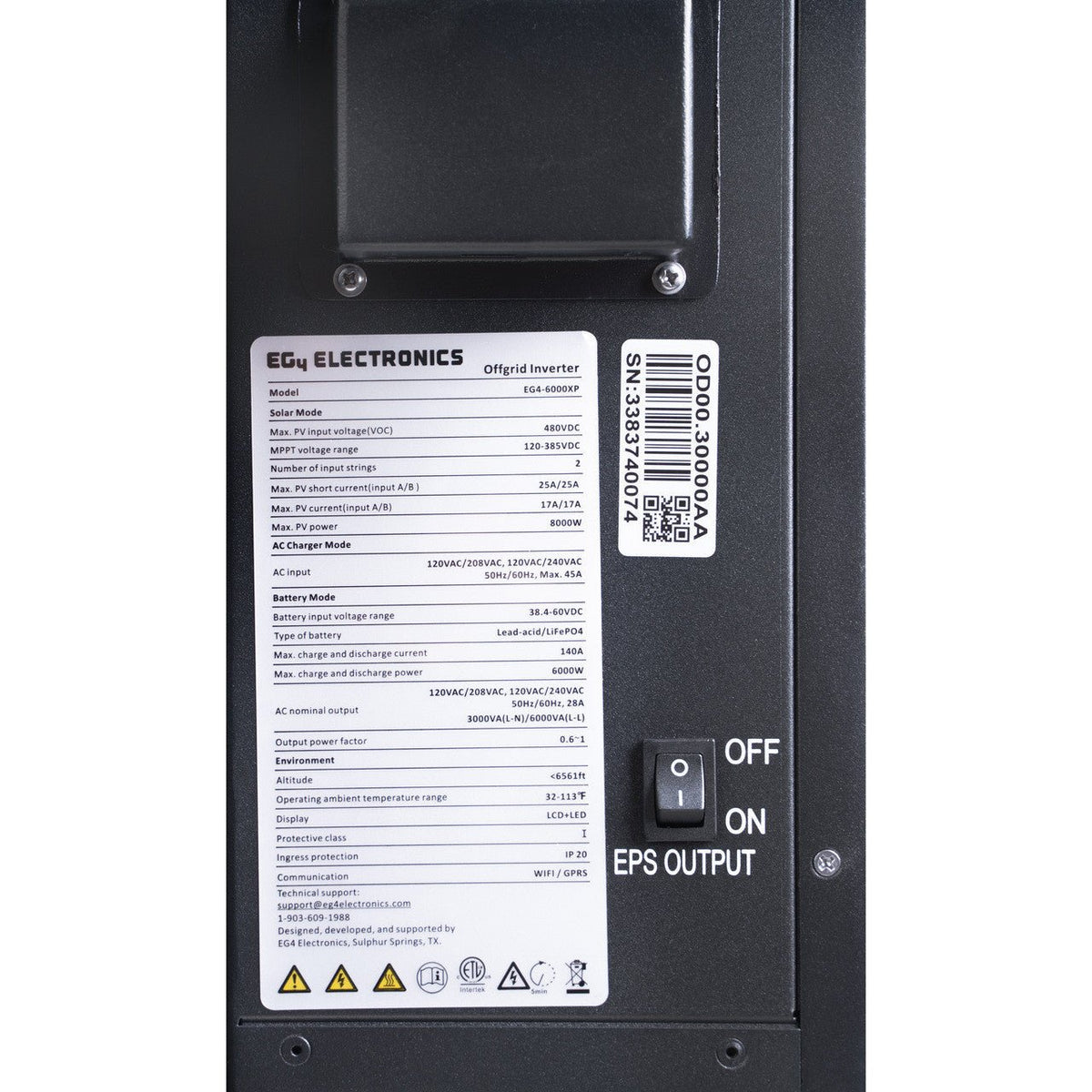 EG4 6000XP 48V Split Phase Off-Grid Solar Inverter | 6000W