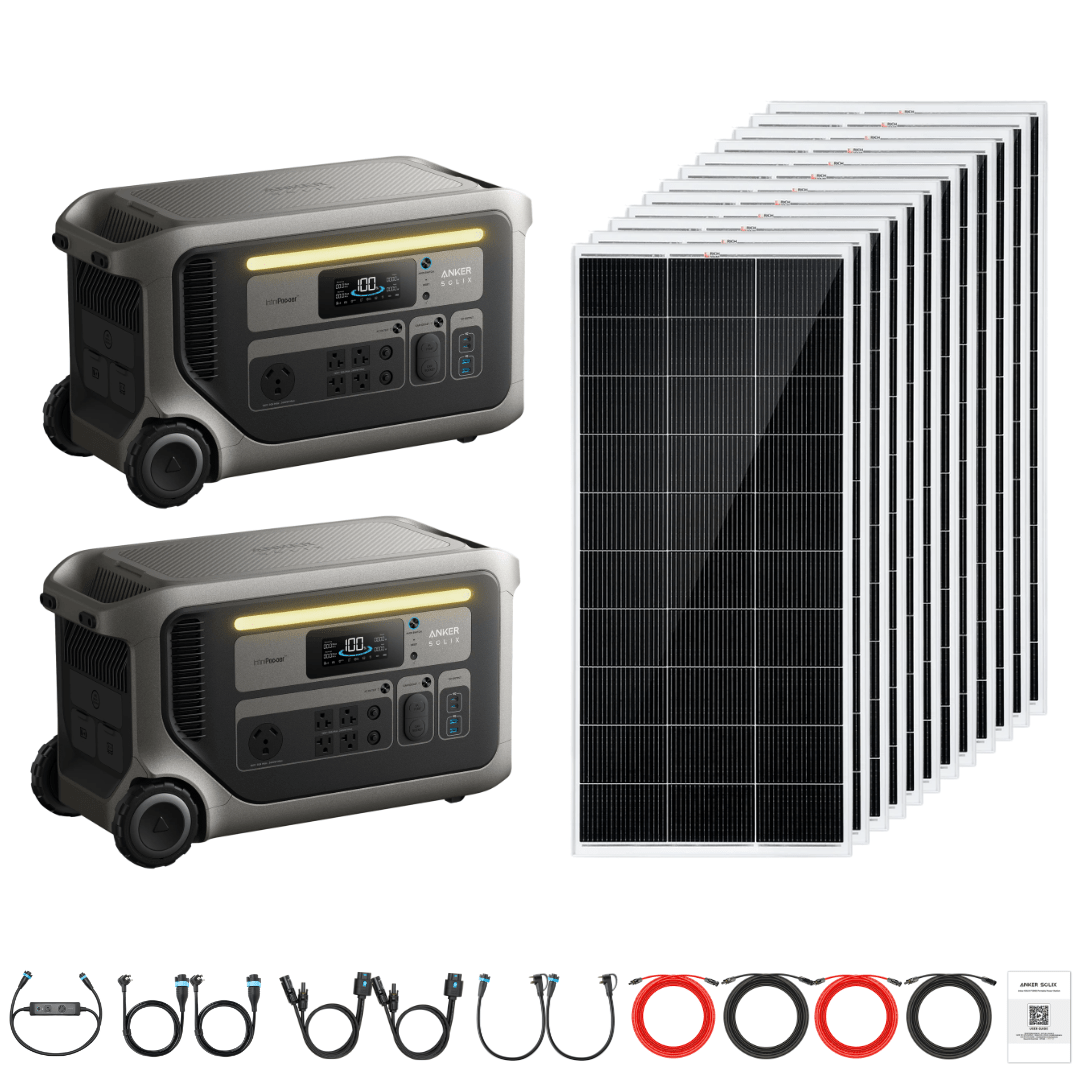2 x Anker SOLIX F3000 + Custom Solar Panels Kits